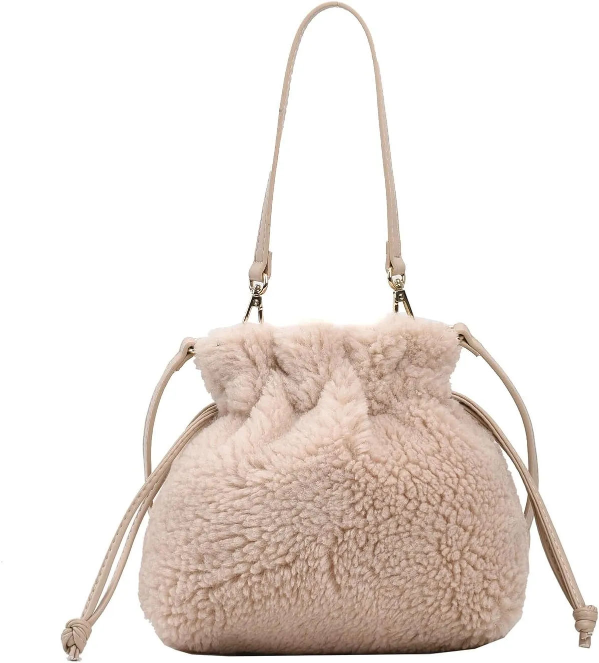Fluffy Purse, Faux Fur Purses for Women Furry Crossbody Bucket Bags Fuzzy Shoulder Tote Bag