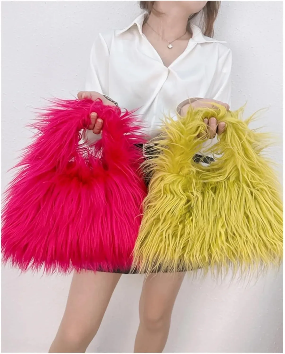 Fluffy Tote Bag Fluffy Plush Women Shoulder Bag Soft Bags For Women Overlarge Handbag Winter Puffy Winter Fuzzy Purses
