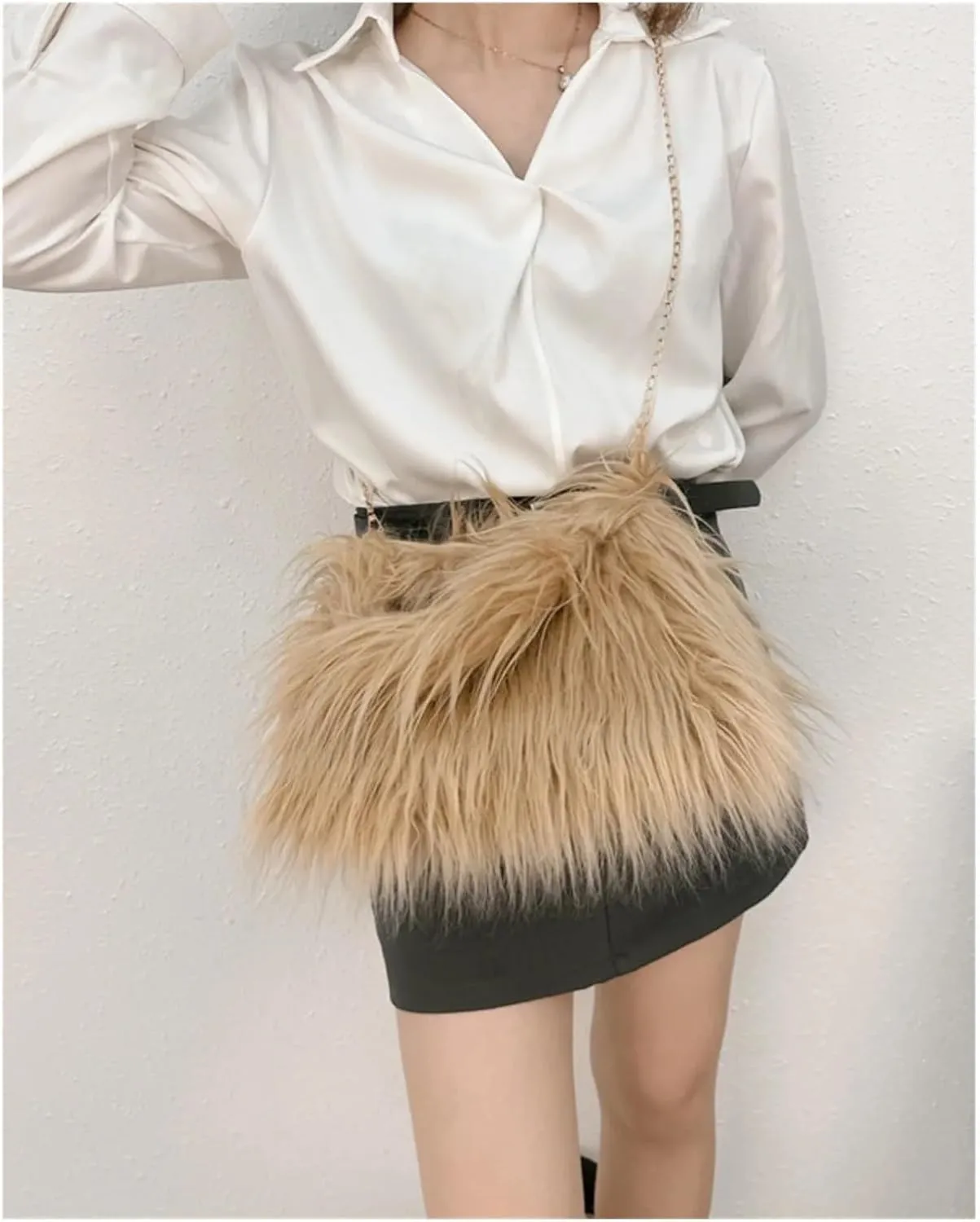 Fluffy Tote Bag Fluffy Plush Women Shoulder Bag Soft Bags For Women Overlarge Handbag Winter Puffy Winter Fuzzy Purses
