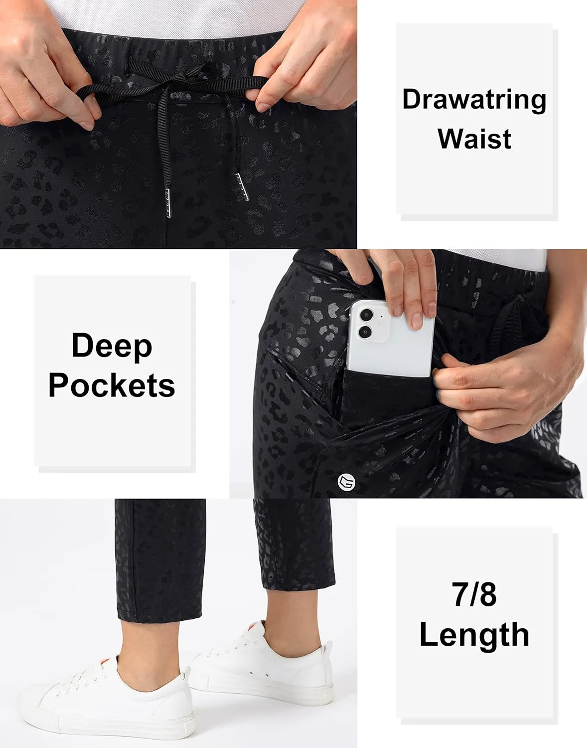 G Gradual Women's Pants with Deep Pockets 7/8 Stretch Ankle Sweatpants for Golf, Athletic, Lounge, Travel, Work