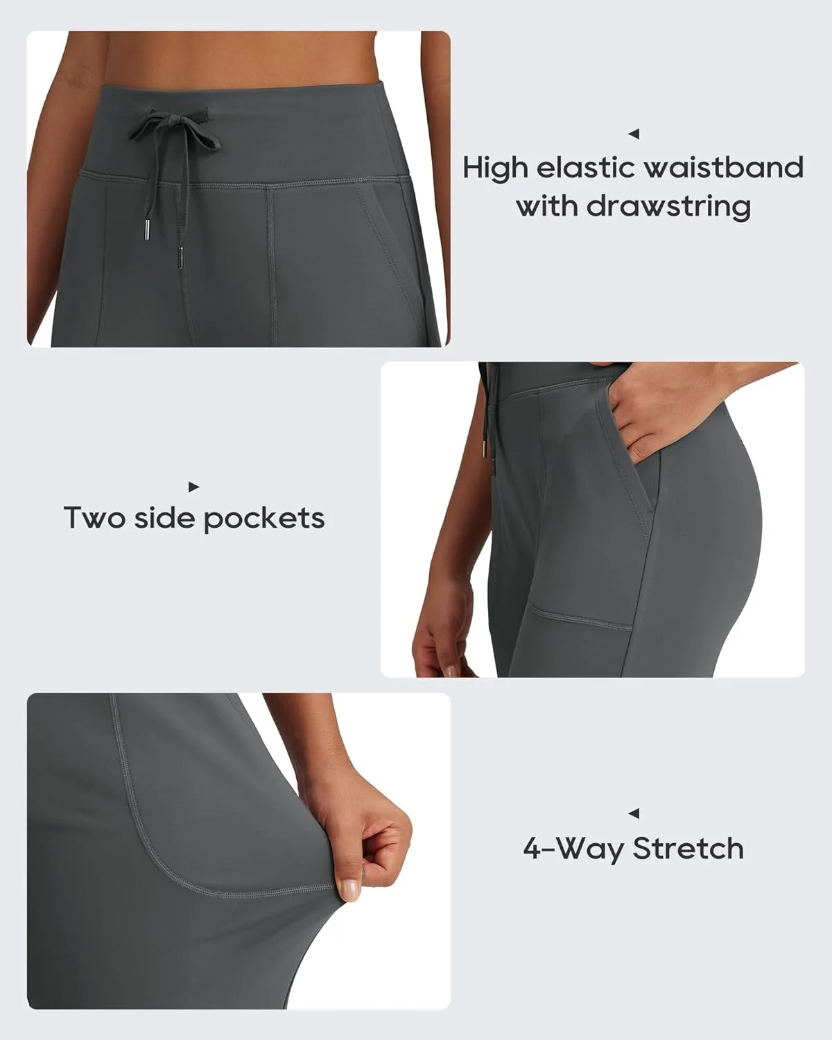 G4Free Wide Leg Sweatpants Women Drawstring Waist Fleece Lined Yoga Pants with Pockets for Winter