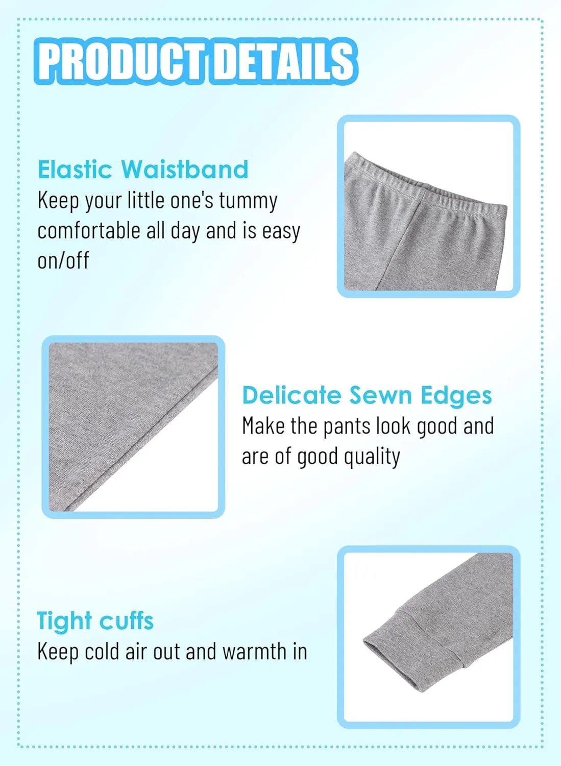 GLASH Kids Baby and Toddler Boys 4-Pack Cotton Pants