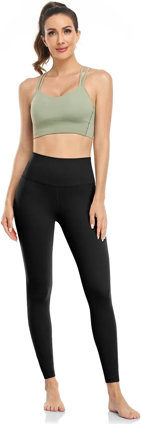 HeyNuts Pure&Plain Workout Pro/Yoga Pro 7/8 Athletic Leggings for Women, High Waisted Compression Tummy Control Pants 25''