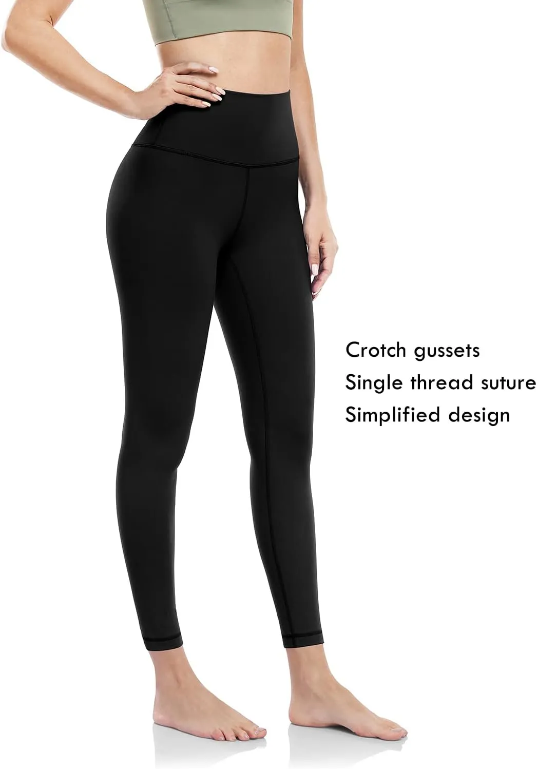 HeyNuts Pure&Plain Workout Pro/Yoga Pro 7/8 Athletic Leggings for Women, High Waisted Compression Tummy Control Pants 25''
