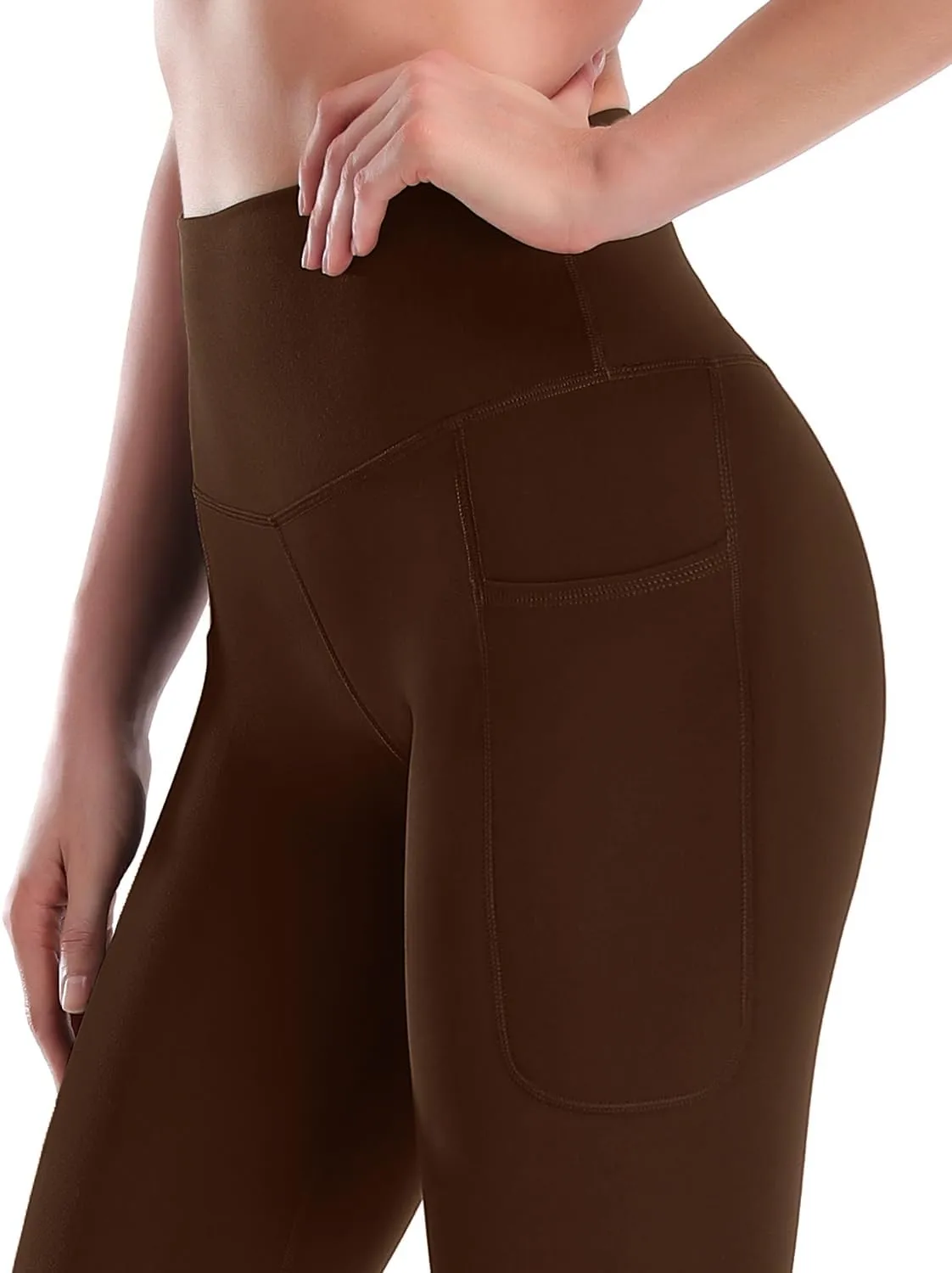 HeyNuts Workout Pro/Yoga Pro 7/8 Leggings with Side Pockets for Women, High Waisted Tummy Control Compression Pants 25''