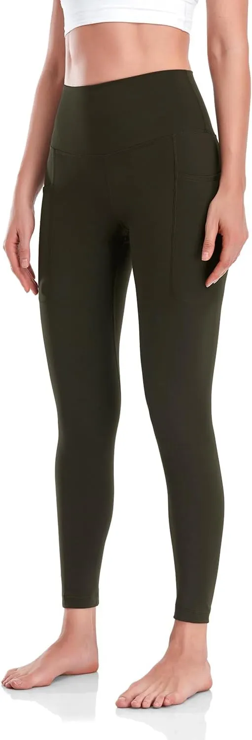 HeyNuts Workout Pro/Yoga Pro 7/8 Leggings with Side Pockets for Women, High Waisted Tummy Control Compression Pants 25''
