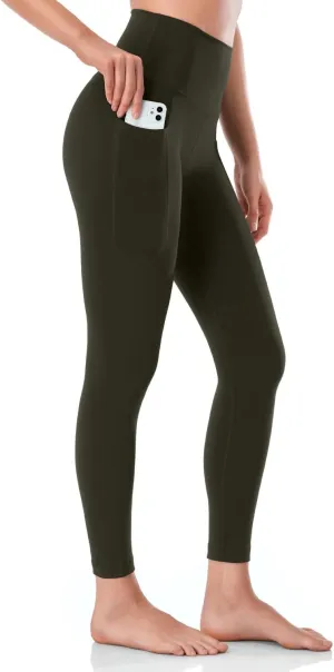 HeyNuts Workout Pro/Yoga Pro 7/8 Leggings with Side Pockets for Women, High Waisted Tummy Control Compression Pants 25''