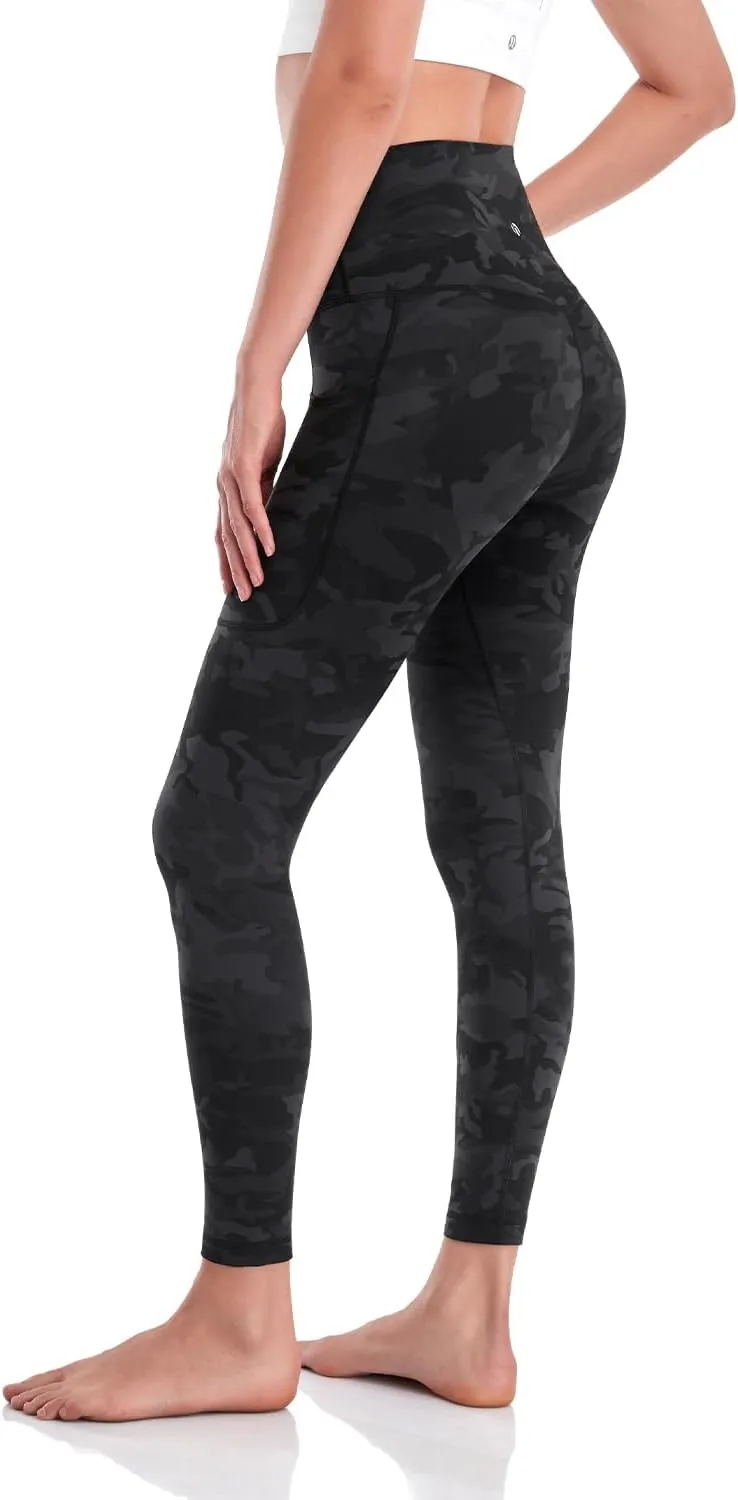 HeyNuts Workout Pro/Yoga Pro 7/8 Leggings with Side Pockets for Women, High Waisted Tummy Control Compression Pants 25''