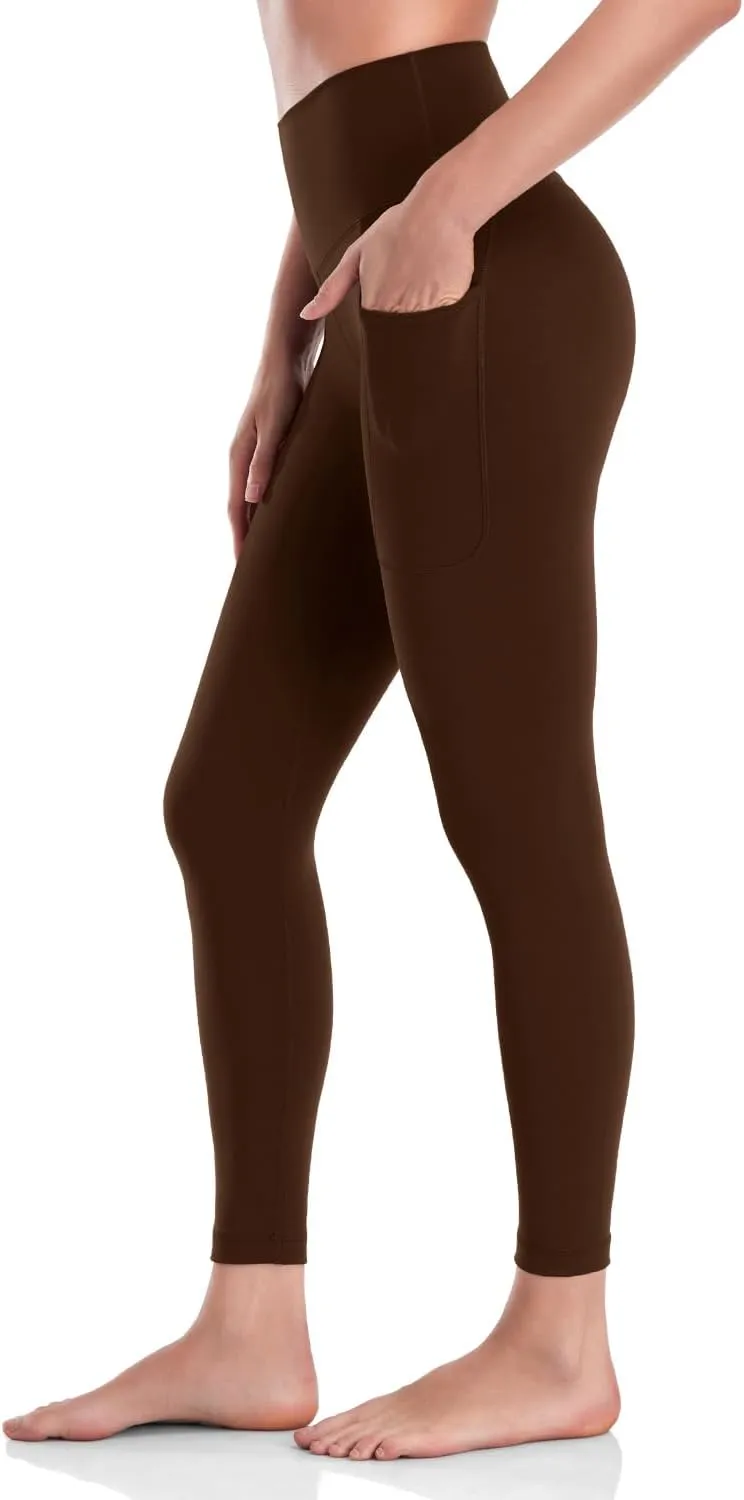 HeyNuts Workout Pro/Yoga Pro 7/8 Leggings with Side Pockets for Women, High Waisted Tummy Control Compression Pants 25''
