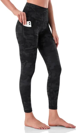 HeyNuts Workout Pro/Yoga Pro 7/8 Leggings with Side Pockets for Women, High Waisted Tummy Control Compression Pants 25''