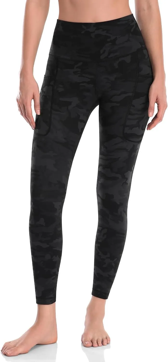 HeyNuts Workout Pro/Yoga Pro 7/8 Leggings with Side Pockets for Women, High Waisted Tummy Control Compression Pants 25''