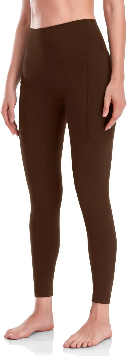 HeyNuts Workout Pro/Yoga Pro 7/8 Leggings with Side Pockets for Women, High Waisted Tummy Control Compression Pants 25''