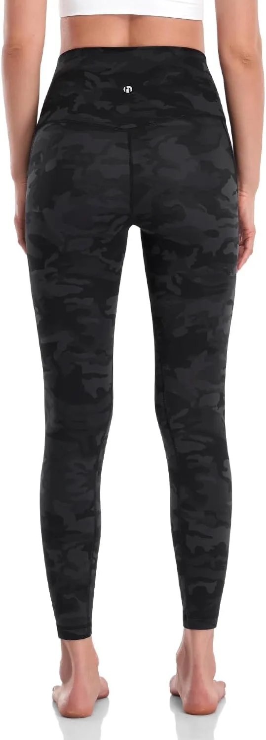 HeyNuts Workout Pro/Yoga Pro 7/8 Leggings with Side Pockets for Women, High Waisted Tummy Control Compression Pants 25''