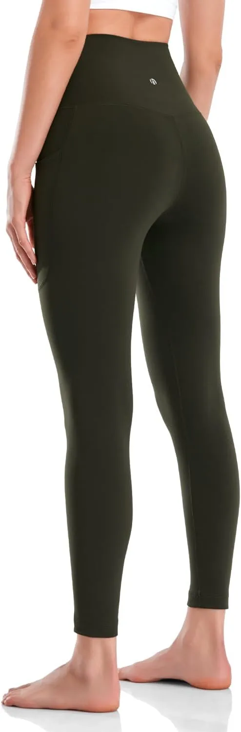 HeyNuts Workout Pro/Yoga Pro 7/8 Leggings with Side Pockets for Women, High Waisted Tummy Control Compression Pants 25''