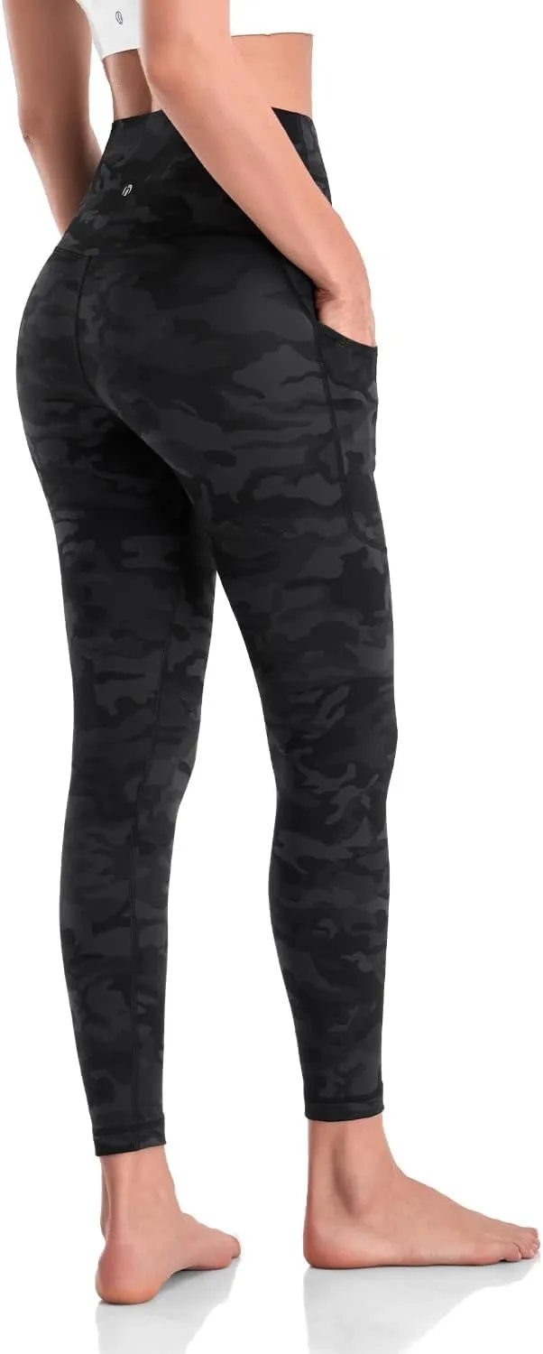 HeyNuts Workout Pro/Yoga Pro 7/8 Leggings with Side Pockets for Women, High Waisted Tummy Control Compression Pants 25''