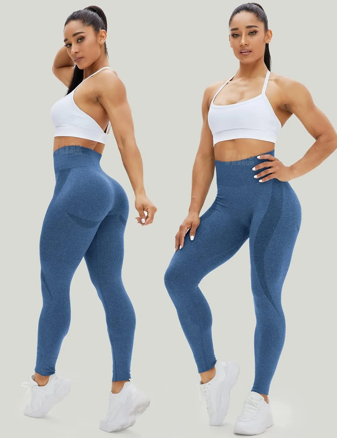 HIGORUN Women Seamless Leggings Smile Contour High Waist Workout Gym Yoga Pants