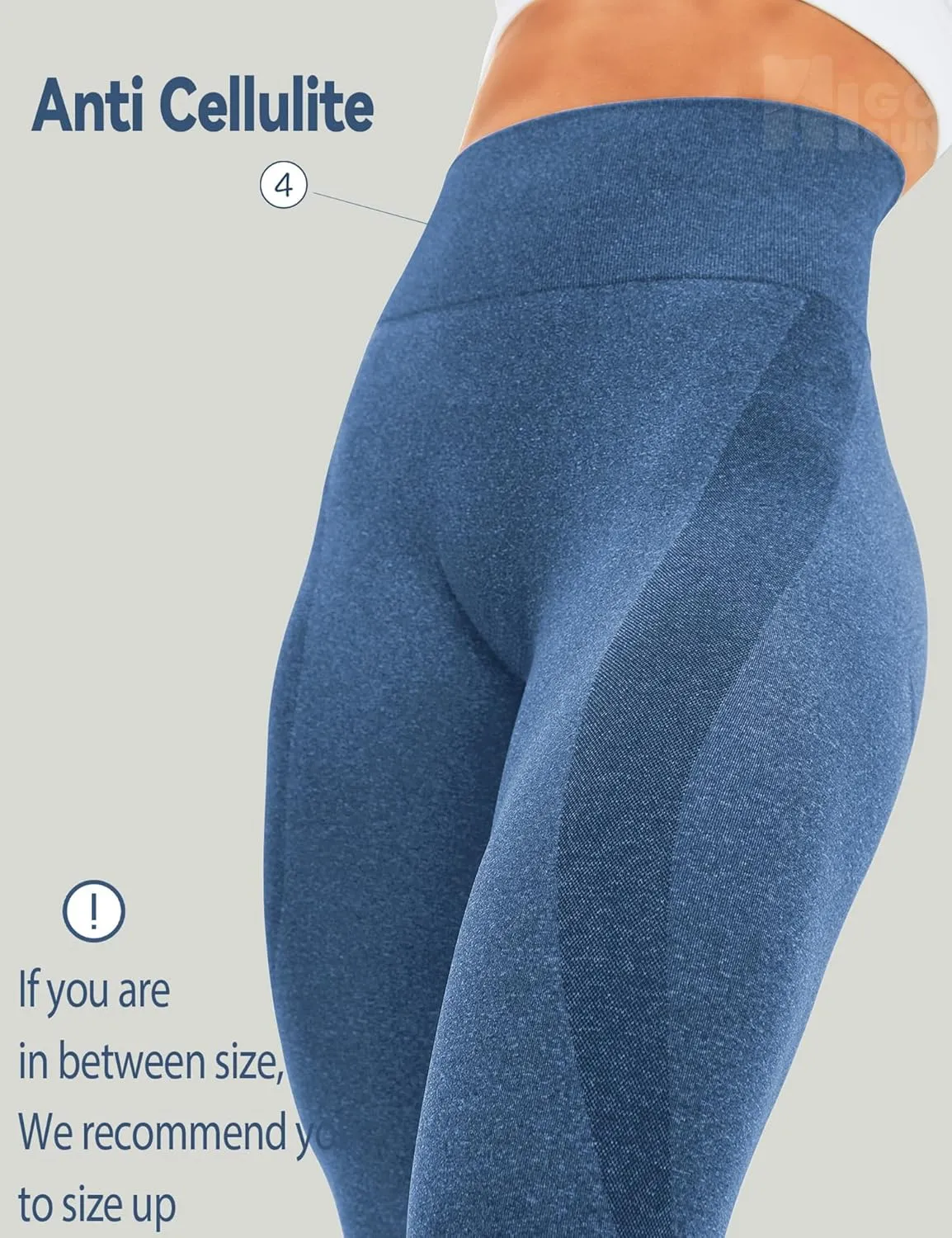 HIGORUN Women Seamless Leggings Smile Contour High Waist Workout Gym Yoga Pants