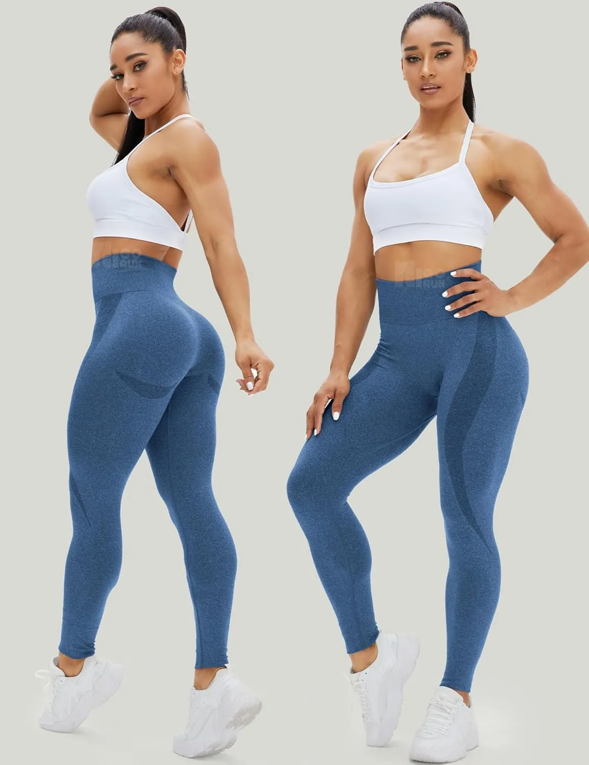 HIGORUN Women Seamless Leggings Smile Contour High Waist Workout Gym Yoga Pants