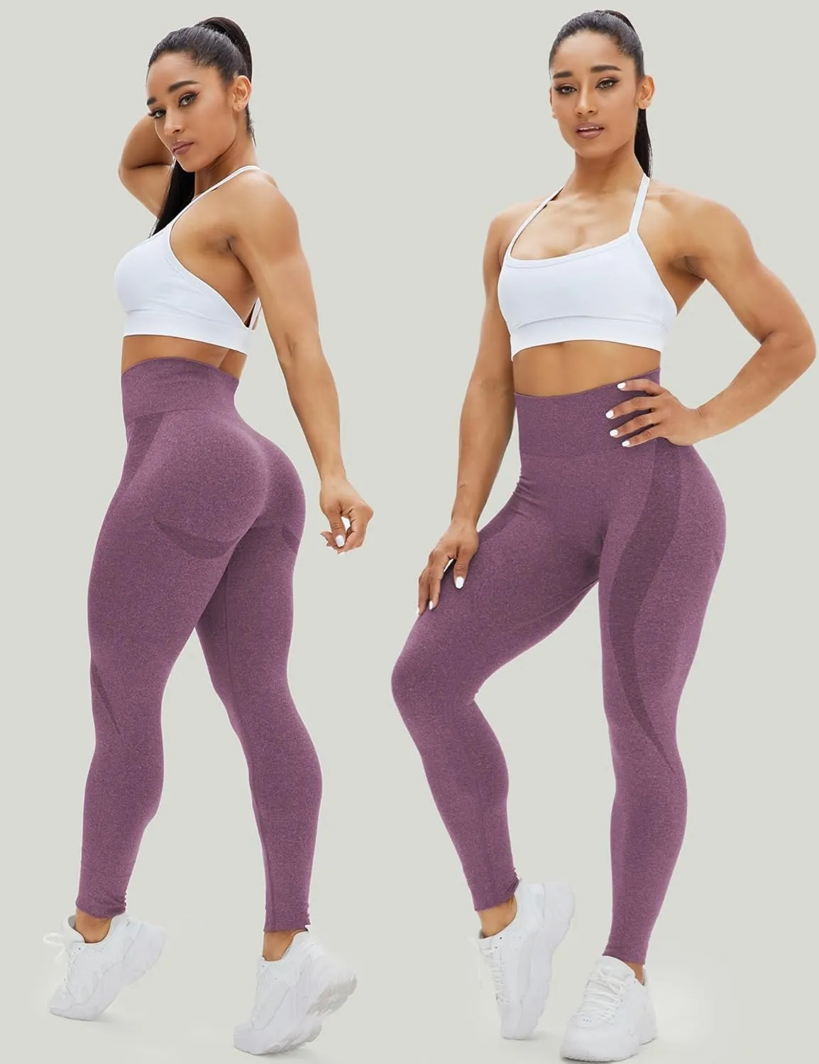 HIGORUN Women Seamless Leggings Smile Contour High Waist Workout Gym Yoga Pants