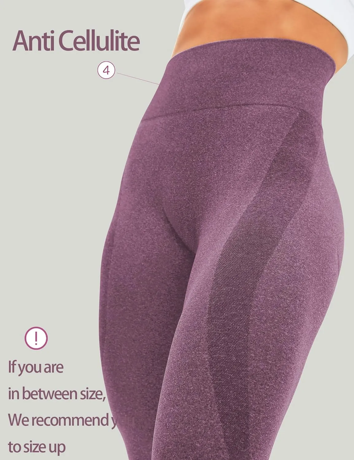 HIGORUN Women Seamless Leggings Smile Contour High Waist Workout Gym Yoga Pants