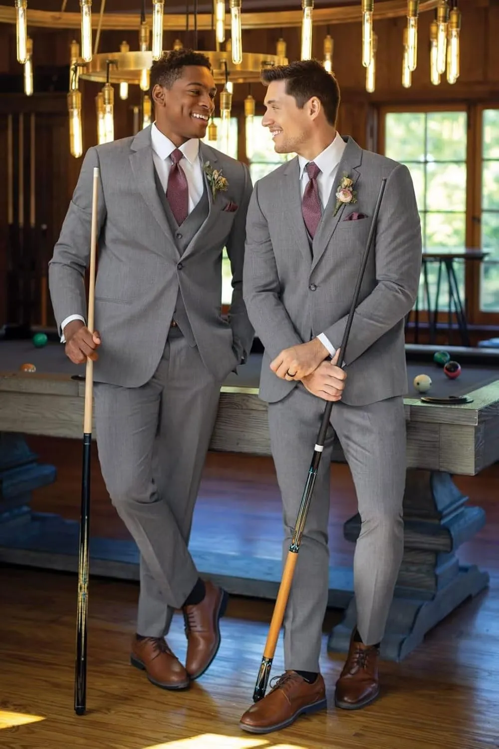 HUUTOE Men's 3 Piece Suits Slim Fit Wedding Groomsmen Prom Business Suit One Button Blazer Jacket Vest Pants Tuxedo Set