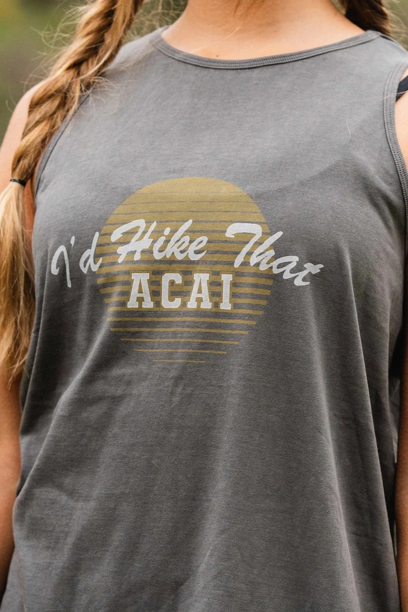 I'd Hike That Graphic Tank - Washed Black