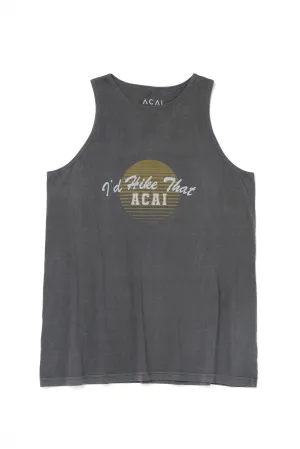 I'd Hike That Graphic Tank - Washed Black