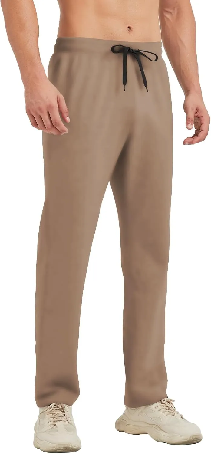 Idtswch 30/32/34/36/38/40 Long Inseam Mens Tall Sweatpants Open Bottom Joggers Athletic Yoga Pants with Pockets
