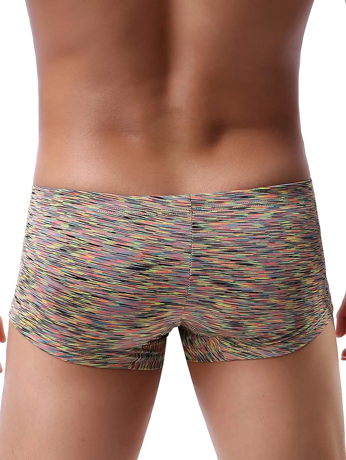 IKINGSKY Men's Stretch Boxer Briefs Underwear Sexy Low Rise Men Pouch Boxer Shorts