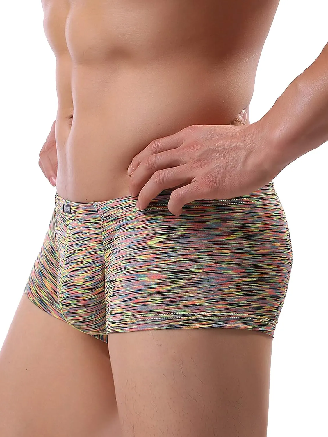 IKINGSKY Men's Stretch Boxer Briefs Underwear Sexy Low Rise Men Pouch Boxer Shorts