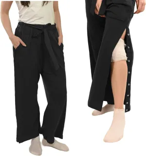 Inspired Comforts Women Tearaway Post Surgery Recovery Pajama Pants with Side Snaps & Pockets