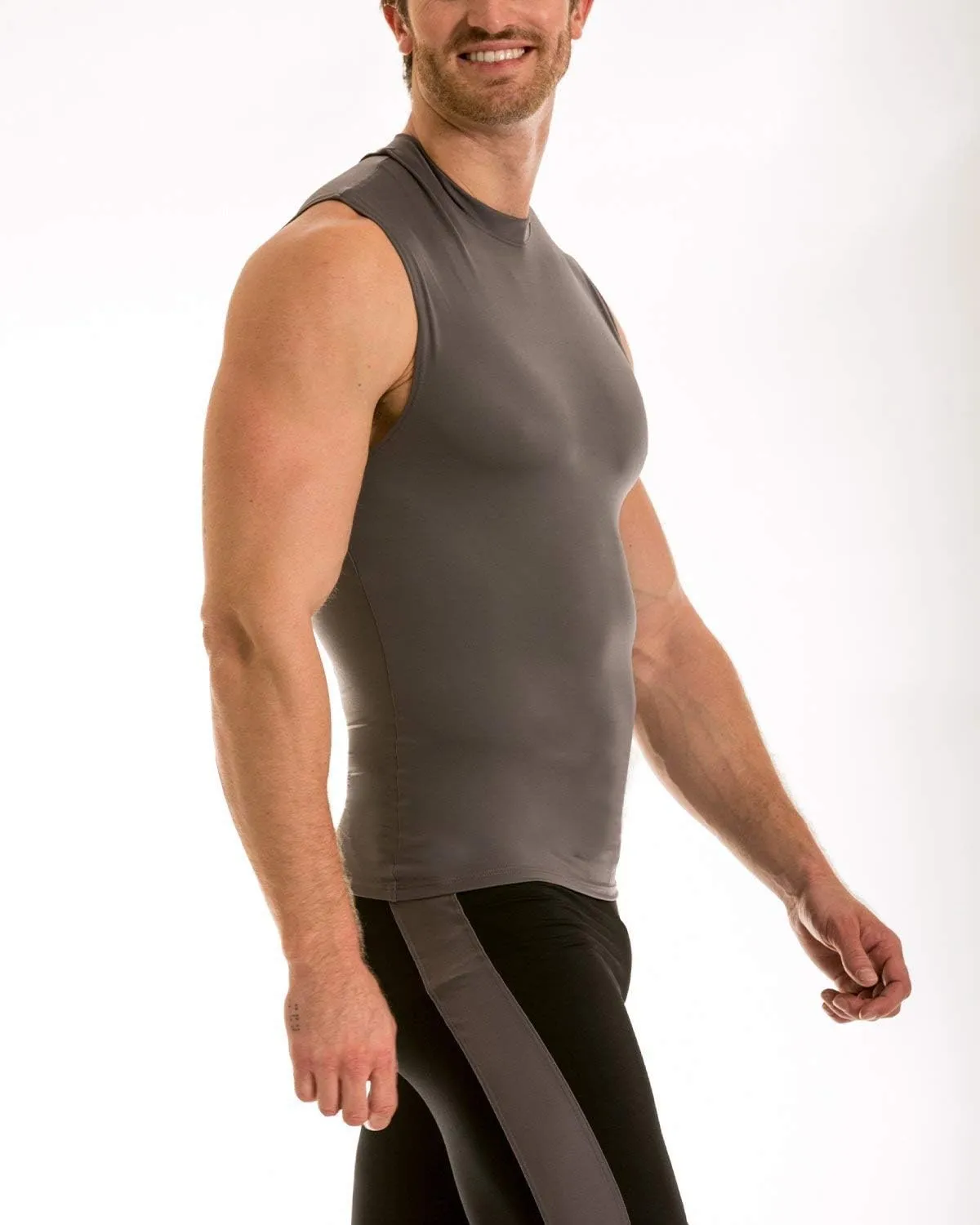 Insta Slim Men's Sleeveless Crew Neck Compression T-Shirt