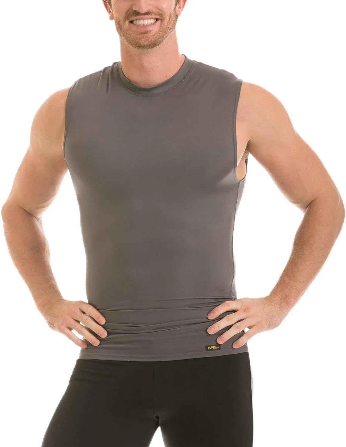 Insta Slim Men's Sleeveless Crew Neck Compression T-Shirt