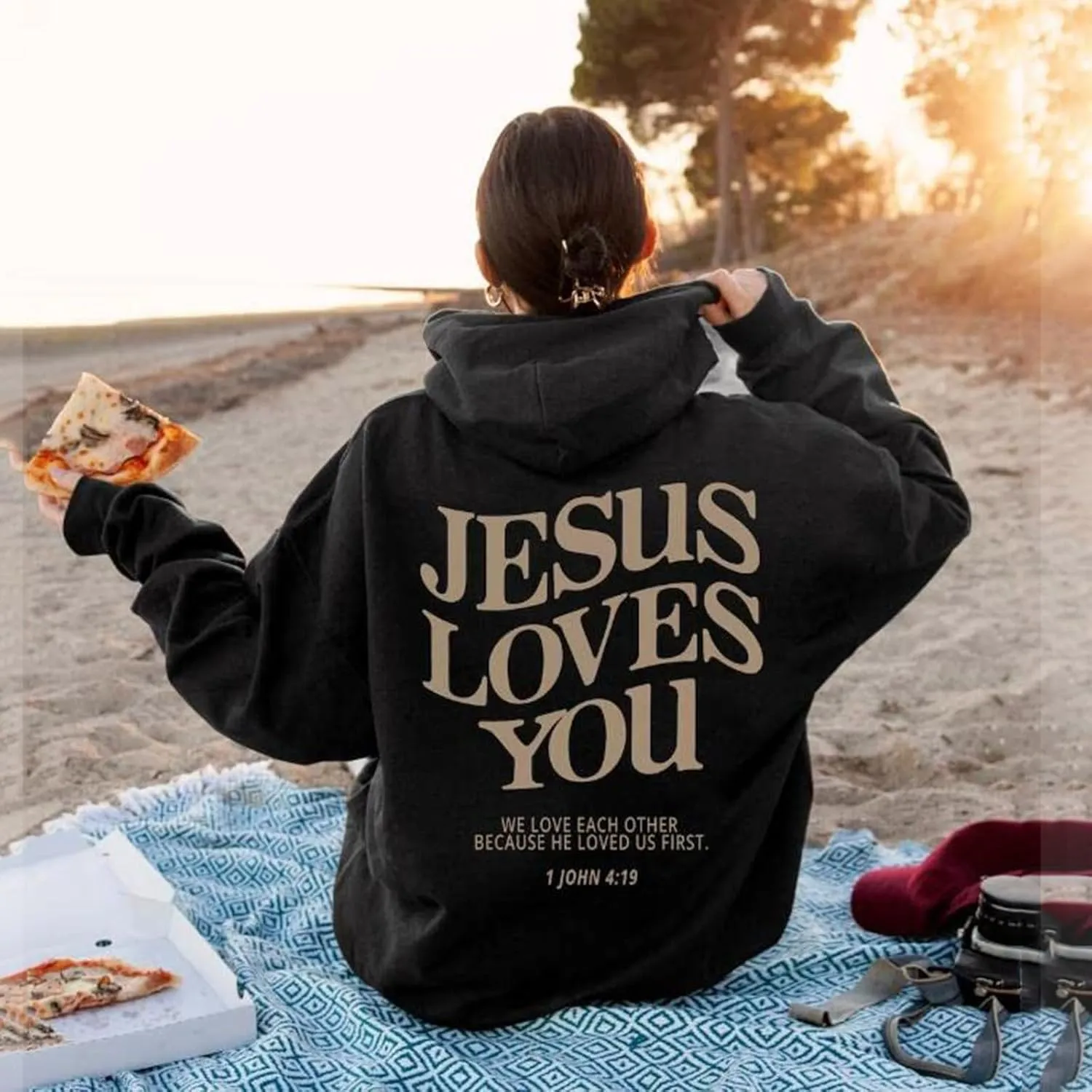 Jesus Hoodie Jesus Loves You Religious Sweatshirt Jesus Saves Faith Long Sleeve Pullover Tops Faith Over Fear Hoodie