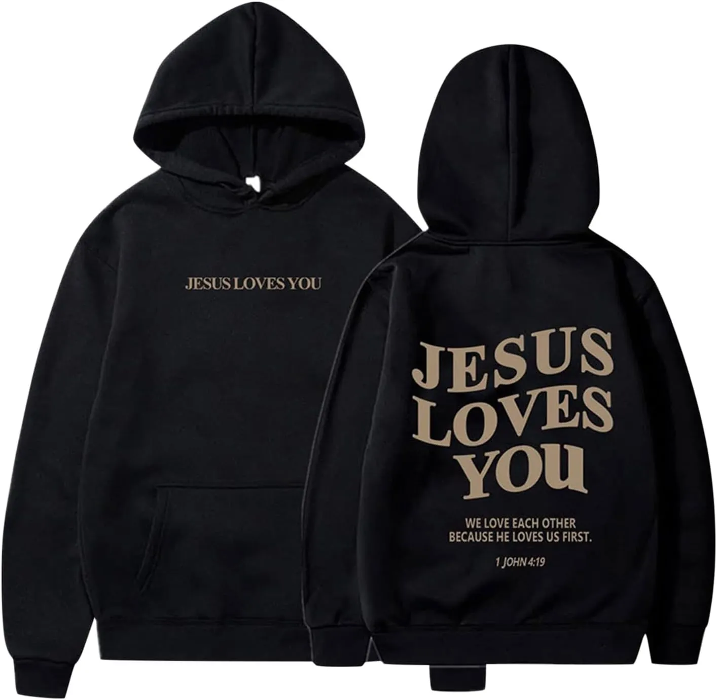 Jesus Hoodie Jesus Loves You Religious Sweatshirt Jesus Saves Faith Long Sleeve Pullover Tops Faith Over Fear Hoodie