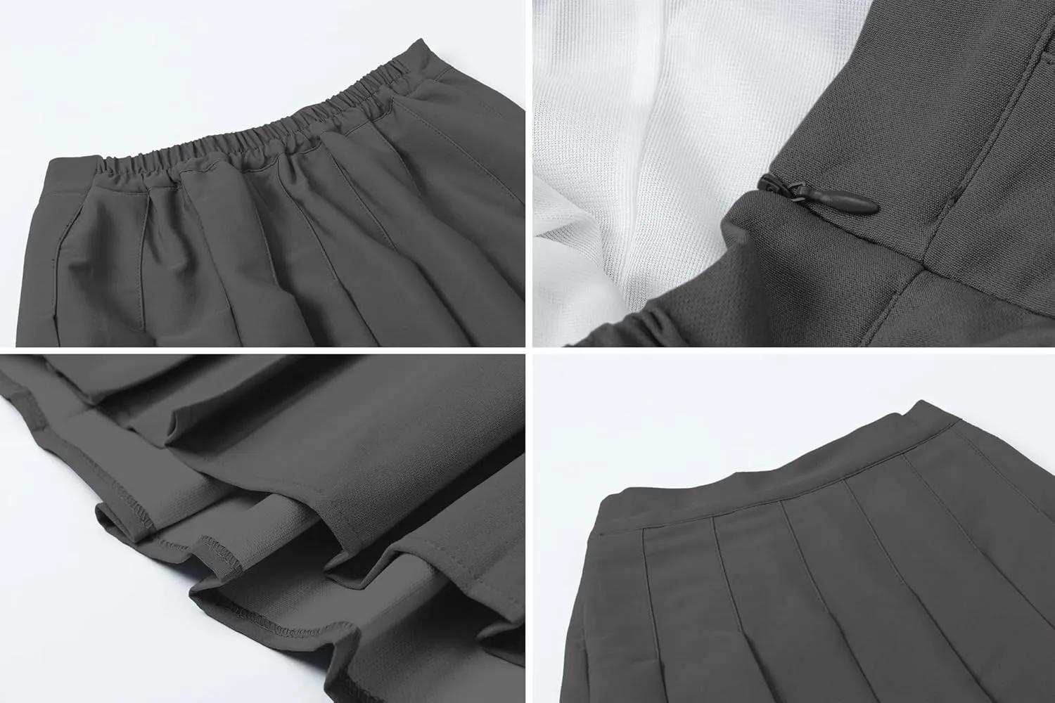 Joe Wenko Girls Womens High Waist Pleated Long Skirt with Pockets