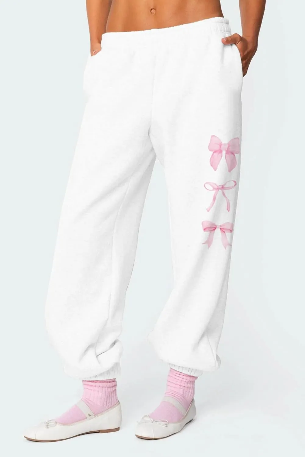 KMBANGI Women Bow 2 Piece Sweatsuit Sets Oversized Hoodie Wide Leg Sweatpants Y2k Sweat Sets Outfits Tracksuit
