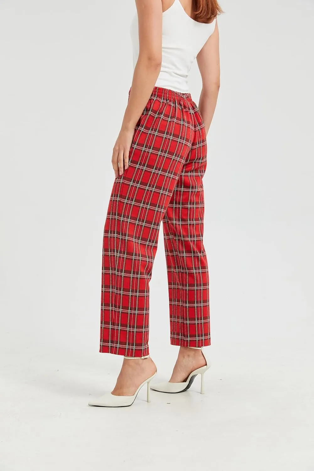 KYAL Women's High Waisted Stretchy Work Pants Straight Leg Business Office Trousers