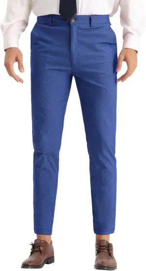 Lars Amadeus Dress Pants for Men's Slim Fit Flat Front Business Prom Skinny Tapered Chino Trousers