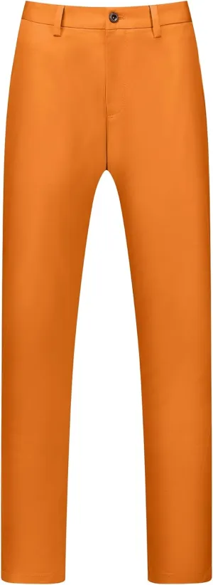 Lars Amadeus Men's Dress Chino Slim Fit Stretch Flat Front Solid Color Business Pants