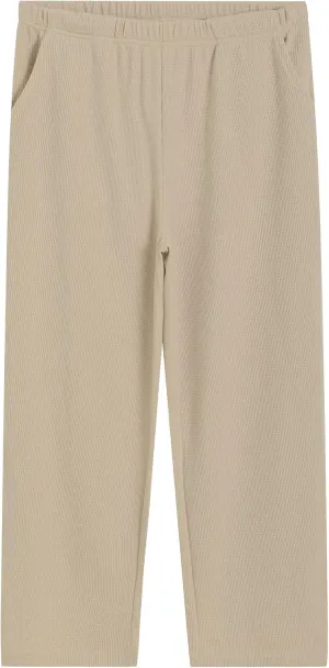Latuza Women's Petite Short Lounge Pants Waffle Knit Pants Wide Leg