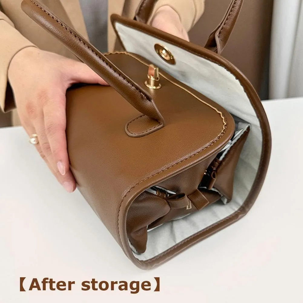 Leather Waterproof Cosmetic Bag, Foldable Toiletry Bag with Detachable Pouches, Large Capacity 4-in-1 Roll-Up Cosmetic Storage with Handle, Hanging Cosmetic Travel Bag For Women