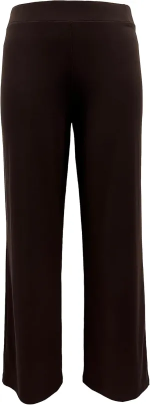 LEEBE Women and Plus Size Pull On ITY Knit Straight Wide Leg Pant (Small-5X)
