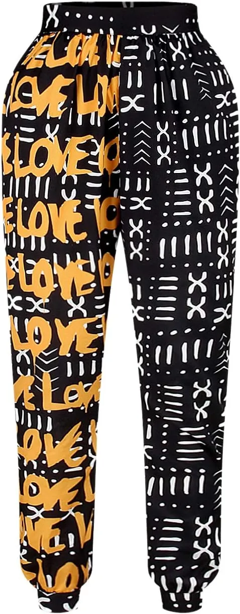 Liliam Women's Boho Floral Print Harem Pants High Waist Hippie Pants Trousers with Pockets