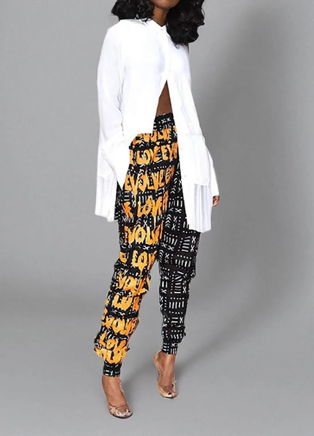 Liliam Women's Boho Floral Print Harem Pants High Waist Hippie Pants Trousers with Pockets