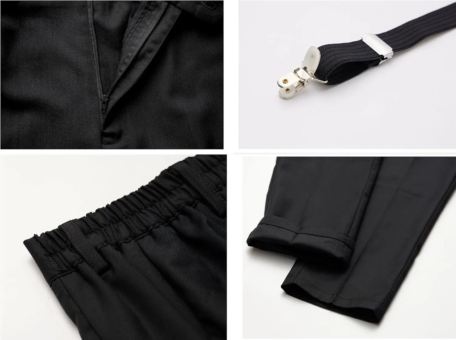 MAGE MALE Boys Velvet 3 Pieces Suit Multiple Colour Jacket Pants Set for Wedding Prom Party Tuxedo with Kids Suspenders