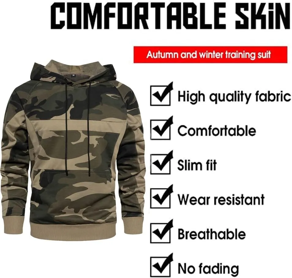 MANLUODANNI Mens Sweatsuits 2 Piece Hoodie Tracksuit Casual Comfy Camo Suits for Men