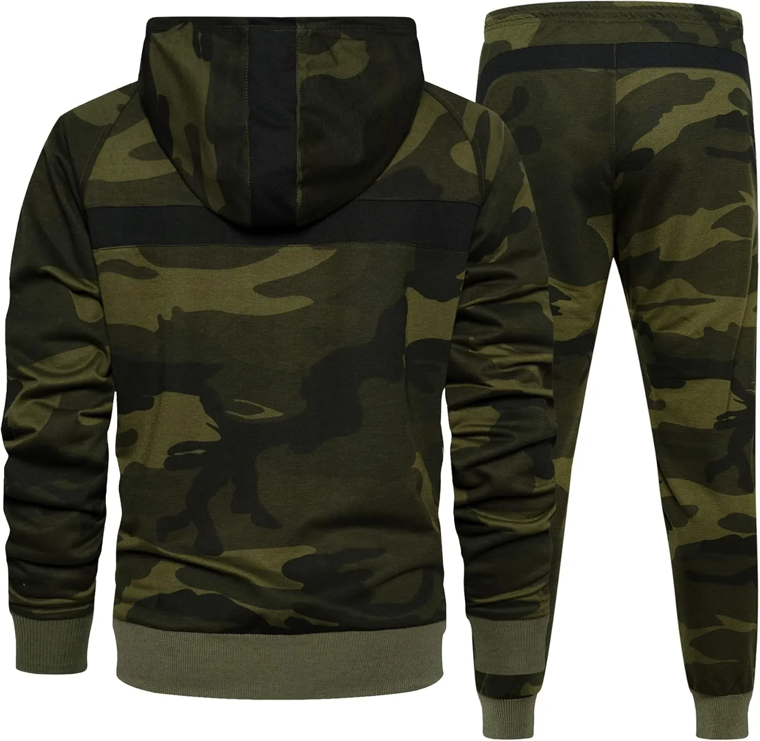 MANTORS Mens Camo Tracksuit Casual Hooded Track Suits Long Sleeve Hoodie and Sweatpant Jogging Sweatsuit