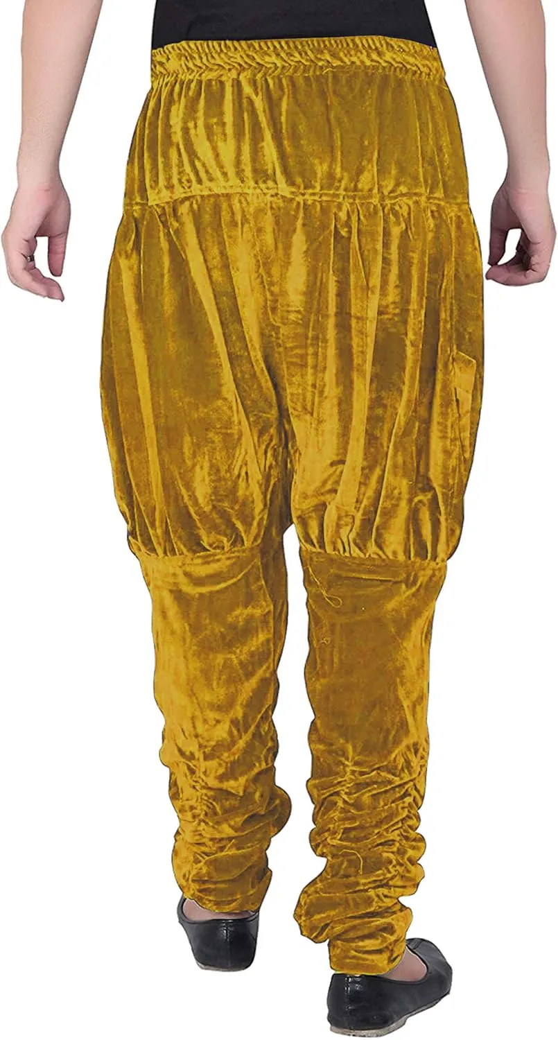 Men Harem Pants Velvet Elastic Waistband Handmade Wedding Festive Party Wear