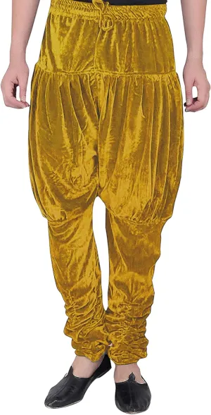 Men Harem Pants Velvet Elastic Waistband Handmade Wedding Festive Party Wear